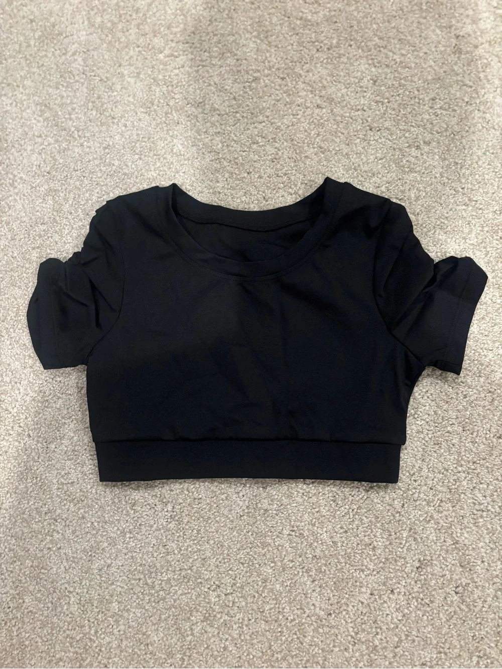 NWT Wavryn (Werk) Black Short Sleeve Crop Top